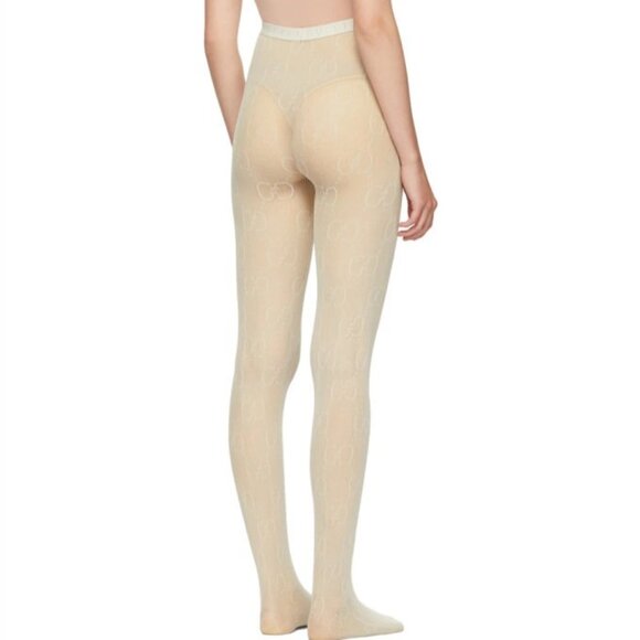Gucci Ivory GG Supreme Tights in Medium - Picture 2 of 5